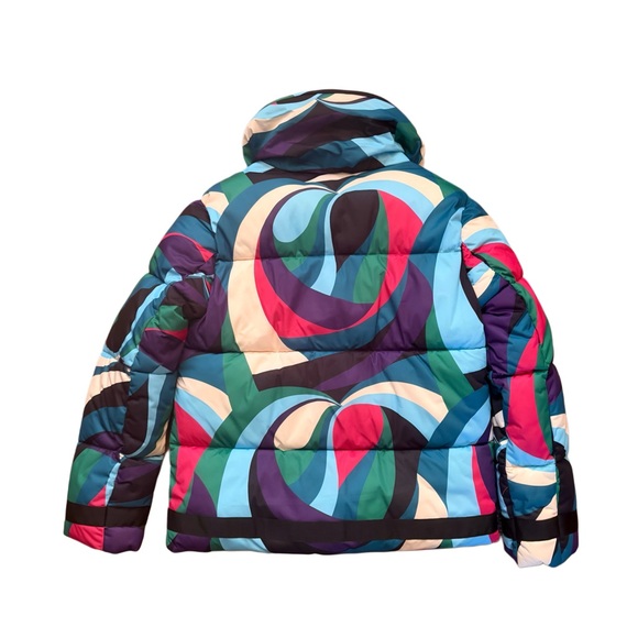 Colorful Abstract Print Puffer Jacket - Picture 3 of 4
